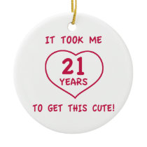 Funny 21st Birthday Gifts (Heart) Christmas Ornaments