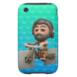 Funny 3d Caveman Bike Square Wheels iPhone 3 Tough Covers