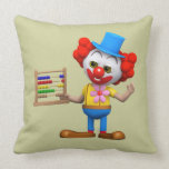 Funny 3d Clown with Abacus (editable) Throw Pillow