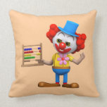 Funny 3d Clown with Abacus (editable) Throw Pillow