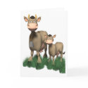 Funny 3D Cows Greeting Card