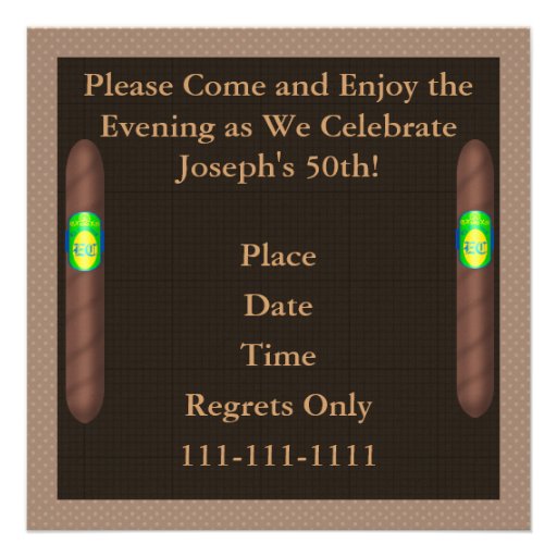 FUNNY 50th Birthday Cigar Invitations