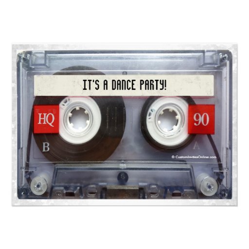 Funny 80s Cassette Mixtape Party Custom Invitation