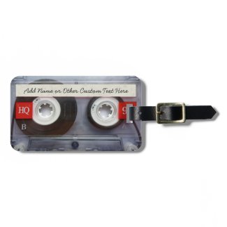 Funny 80&#39;s Cassette Tape, Personalized Bag Tag
