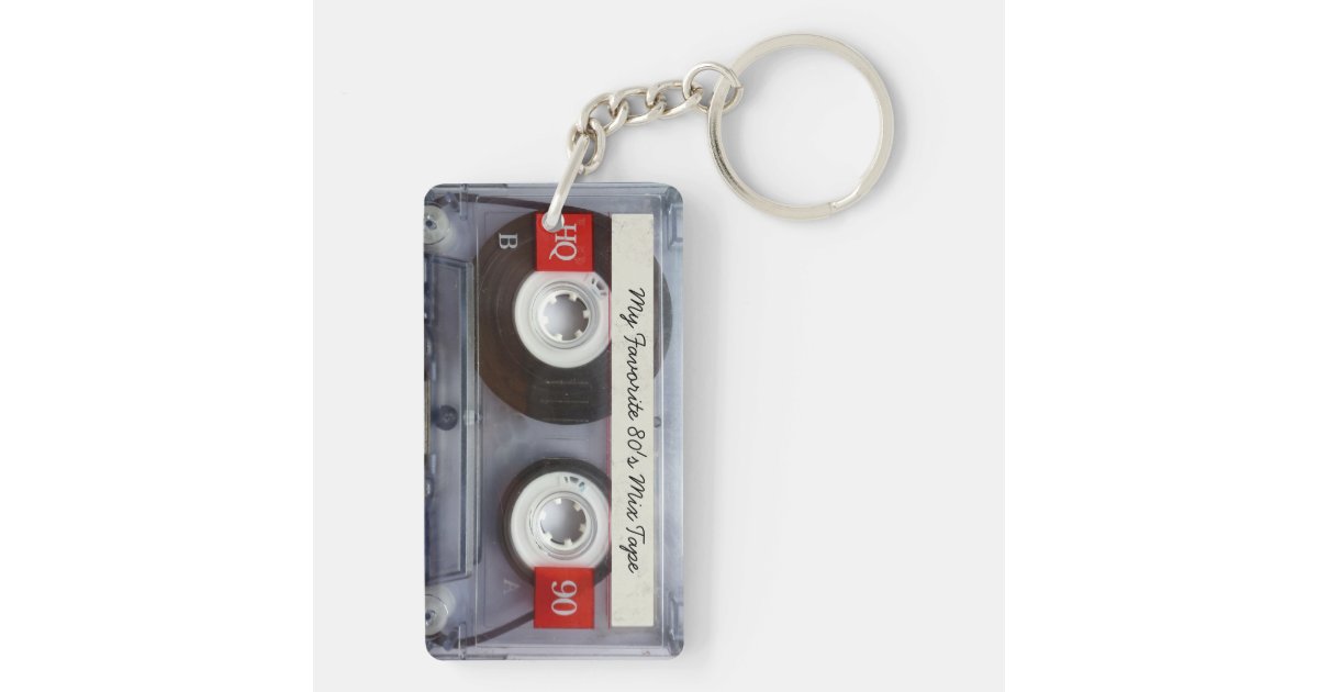 Funny 80's Cassette Tape, Personalized Keychain 