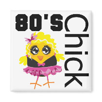 Funny 80s Chick Fridge Magnets