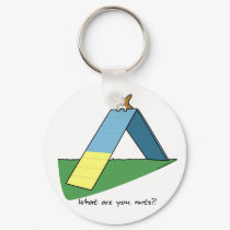 Funny A-Frame Agility Corgi Keychain