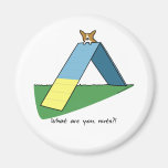 Funny A-Frame Corgi Agility Refrigerator Magnets