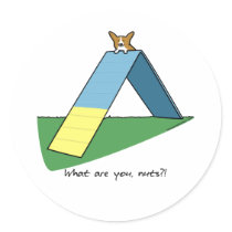Funny A-Frame Corgi Agility stickers
