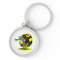 funny actor acting alligator cartoon character key chains