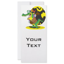 funny actor acting alligator cartoon character rack card design