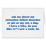 Funny ADD ADHD Quote - Blue Print Card