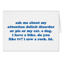Funny ADD ADHD Quote - Blue Print Card