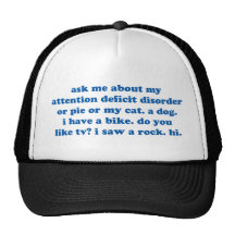 Funny ADD ADHD Quote - Blue Print Hats