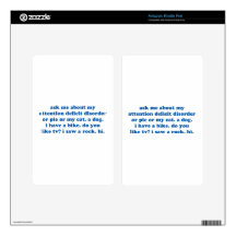 Funny ADD ADHD Quote - Blue Print Skin For Kindle Fire