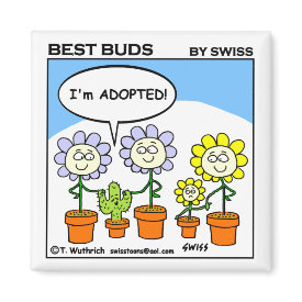 Funny Adopted Cactus Gardening Cartoon Kitchen magnet