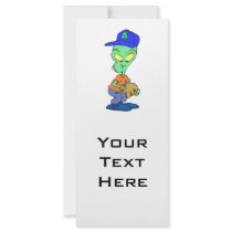 funny alien baseball player pitcher custom rack card