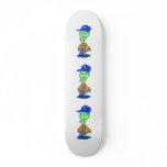funny alien baseball player pitcher skateboard deck