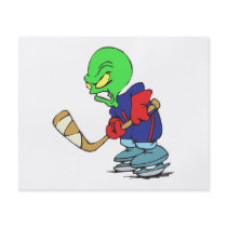 funny alien ice hockey player custom flyer
