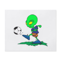 funny alien soccer player kicking ball custom flyer