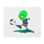 funny alien soccer player kicking ball custom flyer