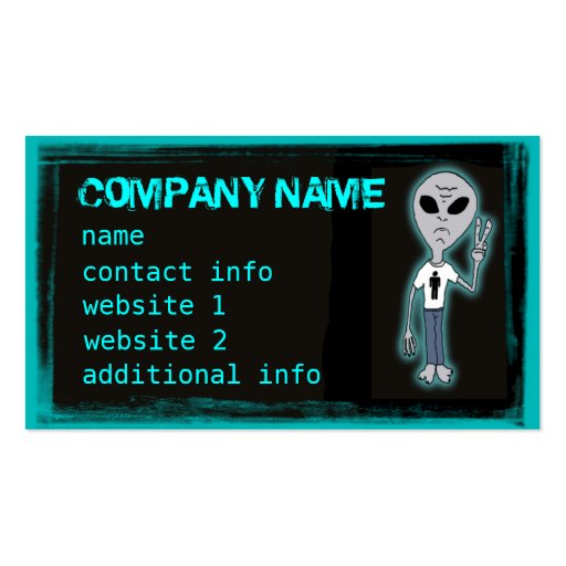 Funny Alien T-Shirt  Customizable Business Cards (front side)