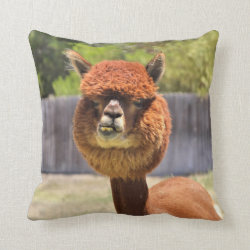 Funny Alpaca Throw Pillow