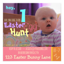 Funny and Cute Baby's First Easter Photo Card Custom Announcements
