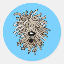 Funny and cute hairy dog stickers