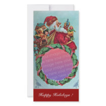 FUNNY AND HUMOROUS SANTA CLAUS VINTAGE CROWN PERSONALIZED PHOTO CARD