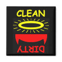 Funny Angel/Devil Dishwasher Square Clean/Dirty magnets by Swisstoons Funny Angel/Devil Dishwasher Square Clean/Dirty magnets