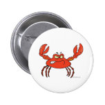 funny angry crabby red crab button