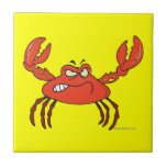funny angry crabby red crab ceramic tiles