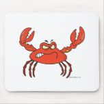 funny angry crabby red crab mousepad