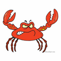 funny angry crabby red crab acrylic cut out