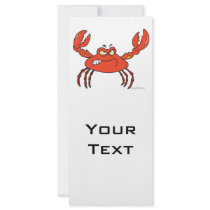 funny angry crabby red crab custom rack card
