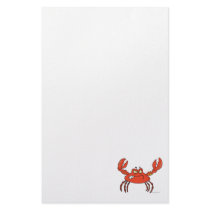 funny angry crabby red crab stationery