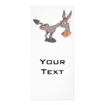 funny angry kicking donkey cartoon full color rack card