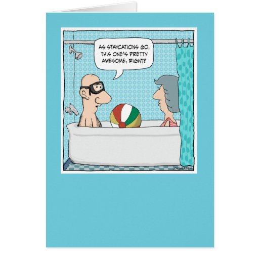 Funny Anniversary Card Tub Staycation Zazzle