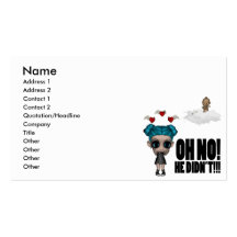 funny anti vday uninvited cupid emo girl business card template