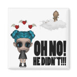 funny anti vday uninvited cupid emo girl fridge magnet