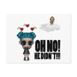 funny anti vday uninvited cupid emo girl post cards