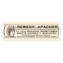 Funny Antique Quack Doctor Apache Remedy Business Card Template