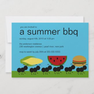 Funny ANTS Summer BBQ Bash Invitation invitation