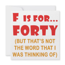 Funny Attitude 40th Birthday Gag Gifts Invitations