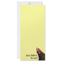 Funny Attitude Chicken - you talkin to me? Full Color Rack Card