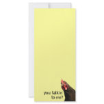 Funny Attitude Chicken - you talkin to me? Full Color Rack Card