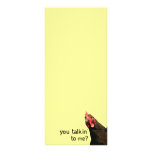 Funny Attitude Chicken - you talkin to me? Full Color Rack Card