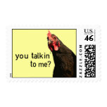 Funny Attitude Chicken - you talkin to me? Stamp