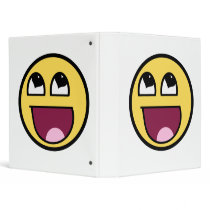 Funny awesome smiley for school with heart eyes 3 ring binder